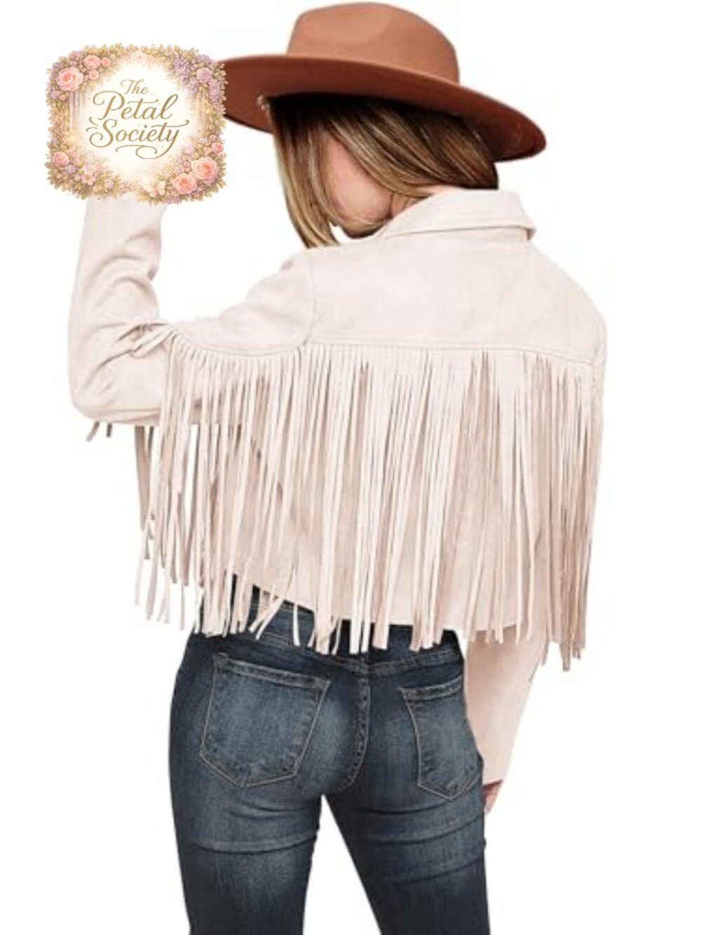 Faux Suede Fringe Jacket Cropped Moto Western Coat